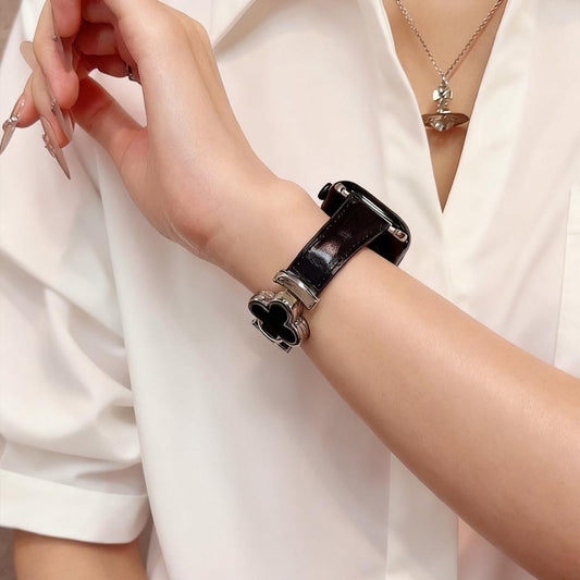 Lucky Flower Leather Strap For Apple Watch